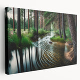Stretched canvas wall art showcasing a vibrant landscape with lush green trees, offering a serene nature scene perfect for home decor. Ideal for enhancing living spaces.