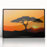 Framed acrylic wall art showcasing a vibrant landscape design with trees, featuring a sleek black frame, perfect for enhancing modern home decor.