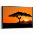 Framed canvas wall art featuring a serene landscape with vibrant trees, showcased from a black side view, perfect for enhancing home decor and adding nature-inspired elegance.