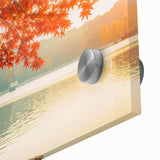 Close-up of a vibrant acrylic glass artwork showcasing a serene landscape with lush green trees, ideal for modern home decor and enhancing living spaces. The intricate details and bright colors create a calming ambiance perfect for nature lovers.