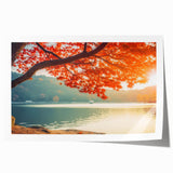 Vibrant rolled canvas print showcasing a serene landscape with lush green trees, perfect for home decor, presented in a durable cardboard tube for safe shipping.