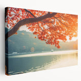 Stretched canvas wall art showcasing a serene landscape of trees in vibrant greens and earthy tones, ideal for nature lovers' home decor.