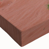 Close-up of a stretched canvas showcasing a vibrant landscape design featuring rolling green valleys and a clear blue sky, perfect for home decor.