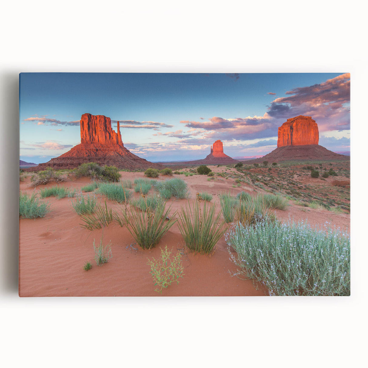 Stretched canvas wall art showcasing a vibrant valley landscape design, featuring rich colors and intricate details, perfect for enhancing home decor aesthetics.