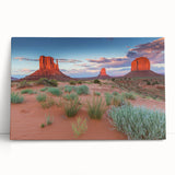 Stretched canvas wall art featuring a serene valley landscape with vibrant colors and detailed textures, perfect for home decor to enhance any living space.