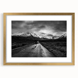 Framed wall art showcasing a serene valley landscape design with a gold mat, perfect for home decor, adding elegance and nature-inspired beauty to any room.