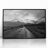 Framed acrylic wall art showcasing a serene valley landscape design in black, perfect for home decor. Ideal for enhancing modern interiors with nature-inspired aesthetics.