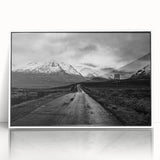 Framed wall art collection showcasing a serene valley landscape design with vibrant colors and an acrylic front, set in a modern white frame, perfect for home decor.