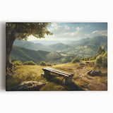 Stretched canvas wall art showcasing a serene valley landscape design with vibrant colors and intricate details, ideal for enhancing home decor. Perfect for nature lovers and art enthusiasts.