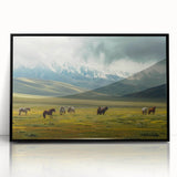 Framed acrylic wall art showcasing a serene valley landscape design with vibrant colors and detailed textures, perfect for home décor enhancement.