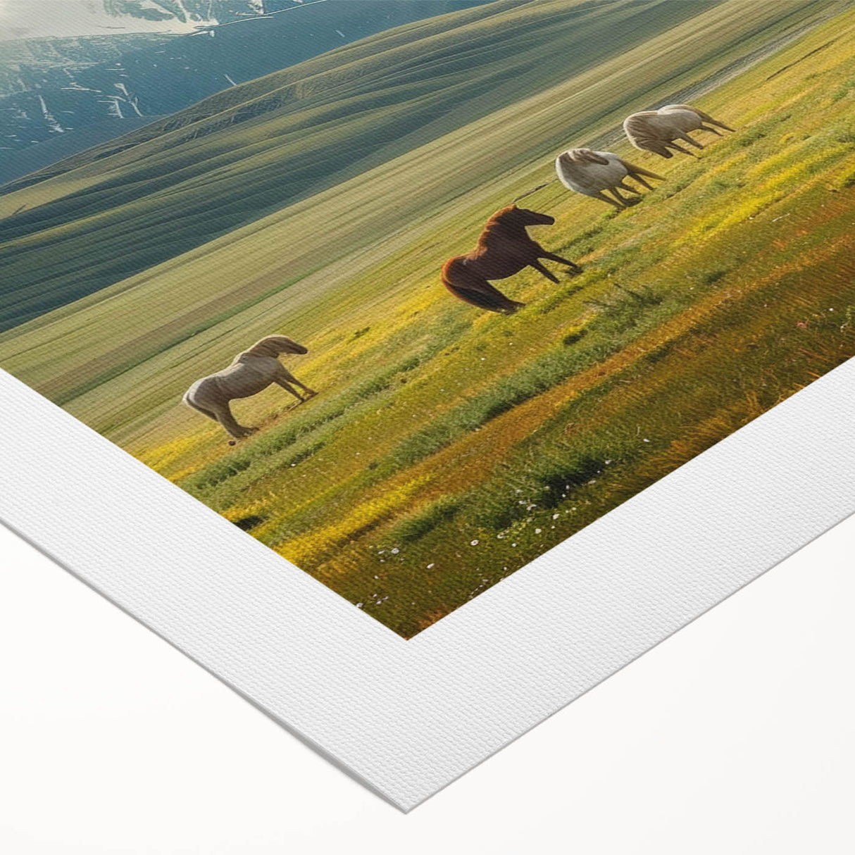Rolled canvas wall art showcasing a serene valley landscape design with vibrant colors and intricate details, perfect for enhancing home decor and bringing nature indoors.