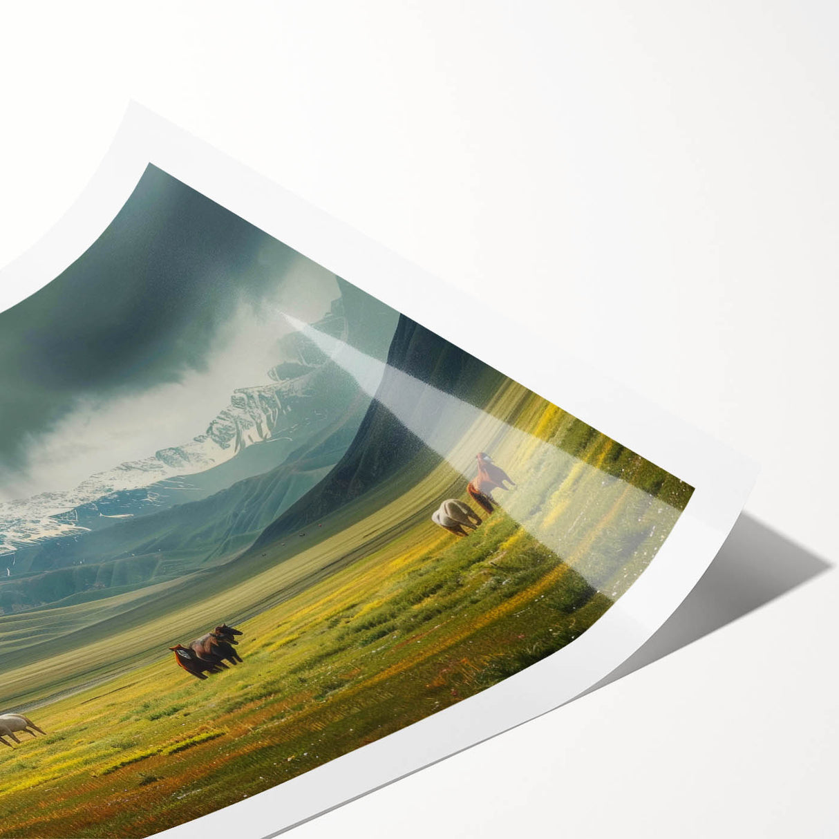 Vibrant rolled canvas print showcasing a stunning valley landscape design, featuring rich colors and intricate details, perfect for enhancing home decor.