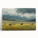 Stretched canvas wall art showcasing a serene valley landscape design, featuring vibrant colors and intricate details, perfect for home decor enhancement.