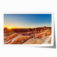 Vibrant rolled print of a serene valley landscape design, showcasing lush greenery and rolling hills, ideal for home decor, packaged securely in a cardboard tube.
