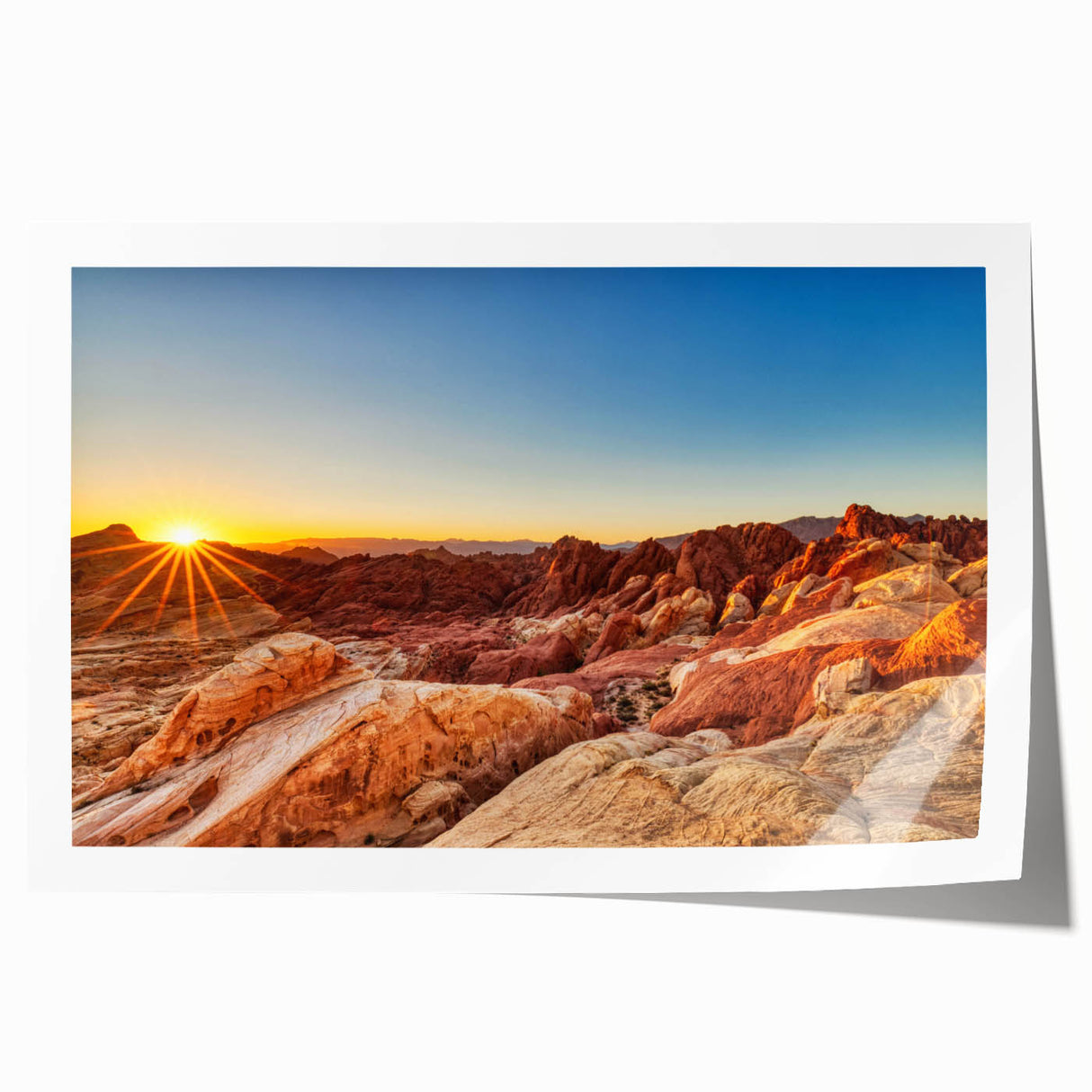 Vibrant rolled print of a serene valley landscape design, showcasing lush greenery and rolling hills, ideal for home decor, packaged securely in a cardboard tube.