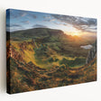 Stretched canvas wall art showcasing a serene valley landscape design, featuring vibrant colors and intricate details, perfect for home decor enhancement.
