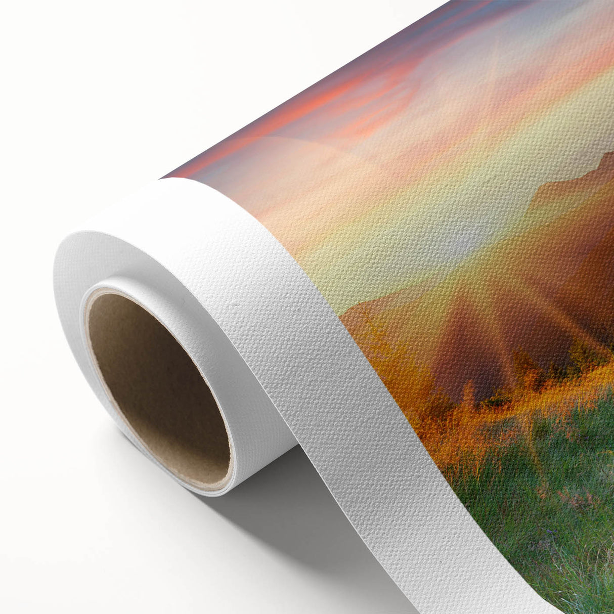 Landscape wall art featuring a serene valley design, printed on high-quality rolled canvas with vibrant colors, ideal for home decor or art collection.