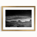 Framed wall art depicting a serene valley landscape design, featuring elegant gold accents and a mat border, ideal for enhancing home decor.