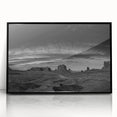 Framed acrylic wall art featuring a serene landscape of a valley with lush greenery and soft blue skies, designed to enhance modern home decor.