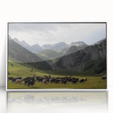 Framed acrylic wall art collection showcasing a serene valley landscape design in white, perfect for modern home decor. Ideal for enhancing living spaces with nature-inspired aesthetics.