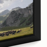 Framed canvas wall art showcasing a vibrant valley landscape design with rich colors and intricate details, perfect for home decor or office ambiance.