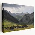Stretched canvas wall art showcasing a vibrant valley landscape design. The artwork features rich colors and intricate details, perfect for enhancing living spaces.