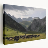 Stretched canvas wall art showcasing a vibrant valley landscape design. The artwork features rich colors and intricate details, perfect for enhancing living spaces.