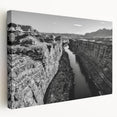Stretched canvas wall art showcasing a serene valley landscape with vibrant colors, ideal for home decor. Perfect for nature enthusiasts seeking tranquility.