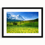 Framed wall art featuring a serene valley landscape design with a black mat, perfect for home decor. The artwork captures nature's beauty in rich colors, enhancing any room's ambiance.