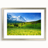 Elegant framed wall art collection showcasing a serene valley landscape design, featuring a silver frame and matting for a sophisticated touch, perfect for home decor.