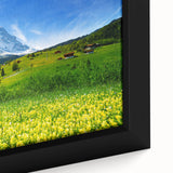 Framed canvas wall art showcasing a vibrant valley landscape design, featuring rich colors and intricate details, perfect for enhancing home decor.