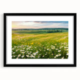 Framed black wall art featuring a serene landscape of a valley, showcasing vibrant colors and intricate details, perfect for home decor. Ideal for nature lovers seeking to enhance their space with artistic elegance.