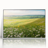 Framed acrylic wall art featuring a serene valley landscape design, showcasing vibrant colors and intricate details, perfect for enhancing home décor.