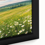 Framed canvas close-up of a vibrant landscape valley design wall art collection, showcasing rich colors and intricate details, perfect for home decor.