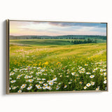 Framed canvas wall art showcasing a stunning valley landscape with rich colors and gold accents, designed to add elegance to any space. Ideal for nature lovers and home decor enthusiasts.