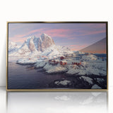 Framed acrylic wall art showcasing a picturesque village landscape with vibrant colors and intricate details, perfect for home decor enhancement.