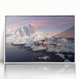 Framed acrylic wall art showcasing a picturesque village landscape, featuring vibrant colors and intricate details, perfect for home decor enhancement.