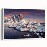 Framed canvas wall art depicting a serene village landscape with soft colors and intricate details, showcasing a peaceful rural setting and inviting atmosphere. Perfect for home decor, this artwork enhances any living space with its charming design and tranquil vibe.