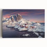 Stretched canvas wall art showcasing a vibrant landscape village design with rich colors and intricate details, perfect for enhancing home decor.