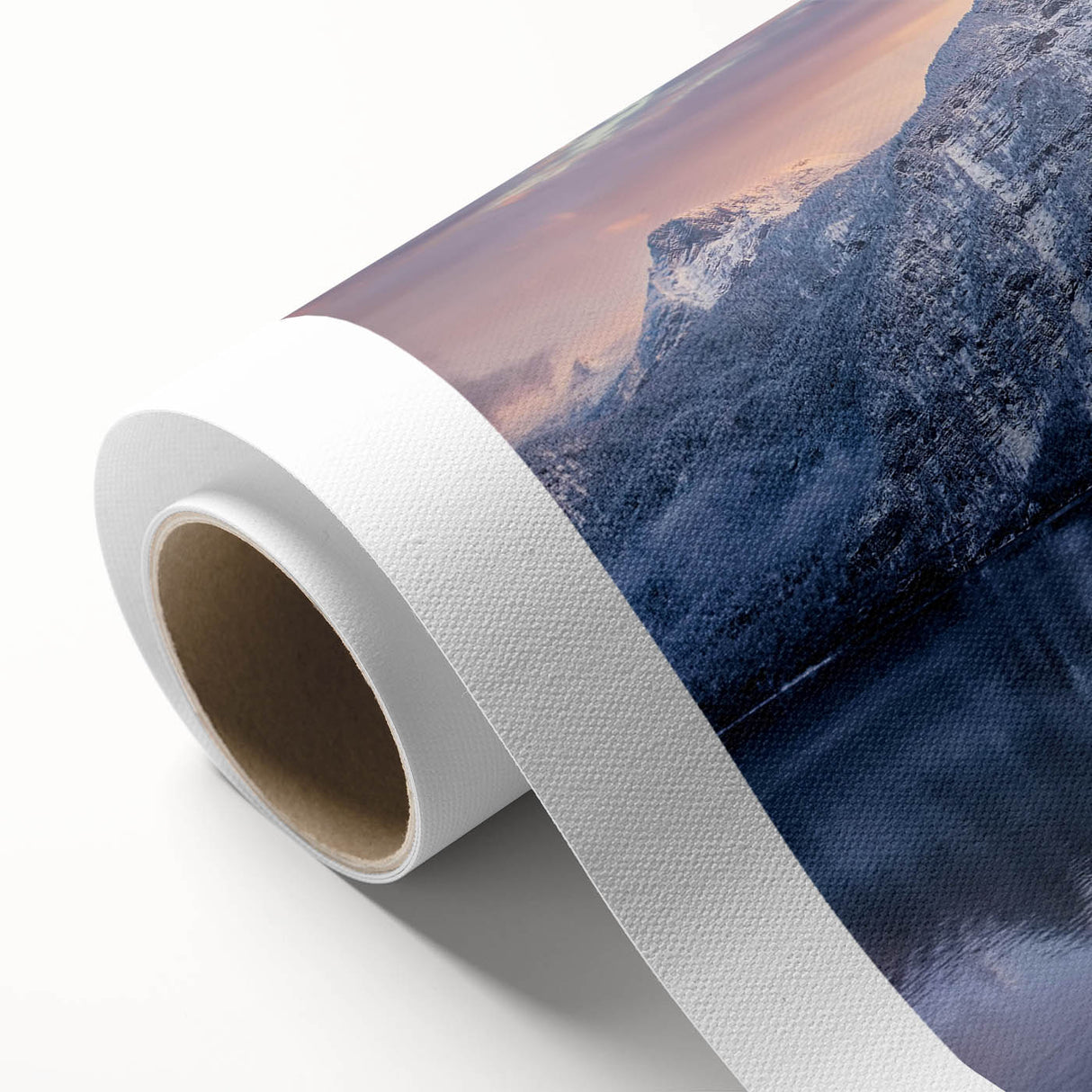 Rolled canvas showcasing a vibrant village landscape design with rich colors and intricate details, perfect for home decor or art lovers, packaged securely in a sturdy tube.