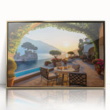 Framed wall art collection showcasing a vibrant landscape of a village scene, featuring rich colors and intricate details, highlighted by a gold-acrylic frame. Perfect for adding a touch of elegance to home decor.
