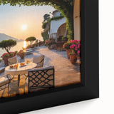 Framed canvas wall art showcasing a vibrant landscape village design, featuring rich colors and intricate details, perfect for home decor.