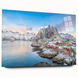 Acrylic glass wall art collection showcasing vibrant landscapes and charming village scenes, designed for modern decor. Features a sleek side view without pins, emphasizing colorful details and artistic composition. Perfect for enhancing living spaces with a touch of nature and culture.