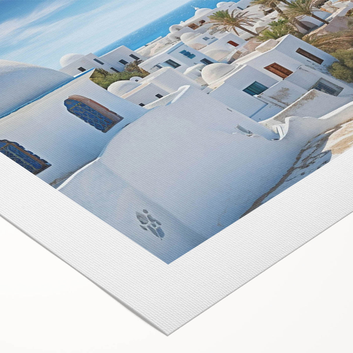 Rolled canvas art showcasing a vibrant village landscape design, featuring rich colors and intricate details, ideal for home decor and artistic enhancement.