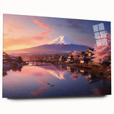 Acrylic glass wall art collection showcasing a vibrant village landscape design, featuring bright colors and intricate details, ideal for home décor and artistic enhancement.