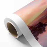 Rolled canvas artwork showcasing a vibrant village landscape design, featuring lush greenery and colorful houses, perfect for adding warmth to any room.