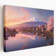 Stretched canvas wall art showcasing a vibrant village landscape design, featuring lush greenery and colorful homes, ideal for modern interior decor.