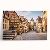 Stretched canvas wall art showcasing a serene village landscape with vibrant colors, perfect for home decor or art collection. Ideal for adding a calming touch to interiors.