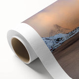 Rolled canvas showcasing a vibrant landscape village design in warm hues, perfect for home decor. Ideal for adding a touch of nature to any room.