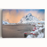 Stretched canvas wall art displaying a vibrant village landscape design, showcasing rich colors and intricate details, perfect for enhancing home decor.